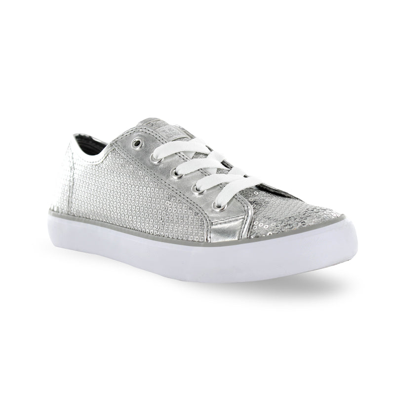 Gotta Flurt Women's Disco II Low Top Silver Sequin Dance Sneaker