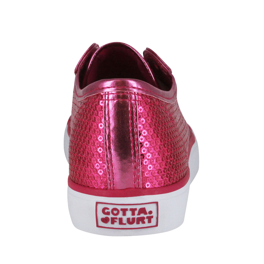 Gotta Flurt Women's Disco II Hot Pink Sequin Dance Sneaker.
