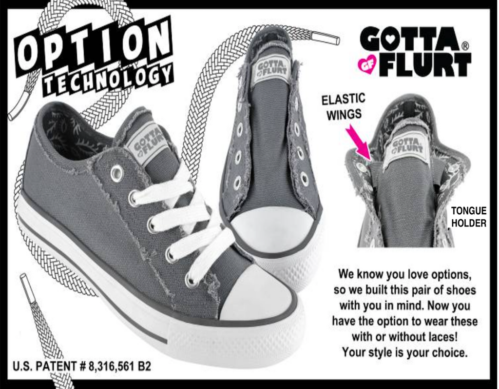 Gotta Flurt Girl's Classic II Black Low-Top Sneaker.